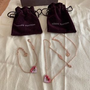 Louis Vuitton Heart Necklace & Bracelet